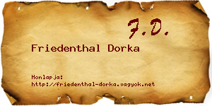 Friedenthal Dorka névjegykártya